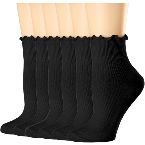 Womens Socks, Ruffle Turn-Cuff Casual Ankle Breathable Cool Cotton- 12 Pack(061) - Picture 1 of 3